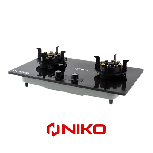 Niko Kompor Gas Tanam Dan Meja 3 Tungku Titanium Flip Plus Series
