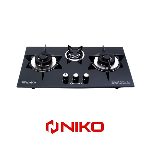 Niko Kompor Gas Tanam dan Meja 2 Tungku Kokana Black Series