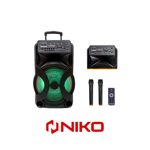 Niko Trolley Speaker Bluetooth 15 inch PT 1501 Free Mic Wireless