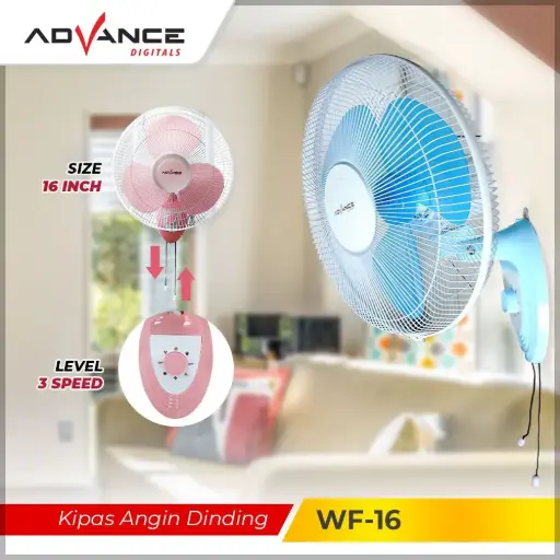 Advance WF16 / WF-16 Kipas Angin Dinding 16″ inch 60 Watt Kipas Angin Low Watt – Garansi 1 Tahun