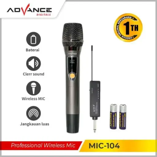 Advance MIC-104 Mic Profesional Wireless Microphone Garansi Resmi