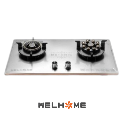 Welhome Kompor 2 tungku Metanic Stenlis