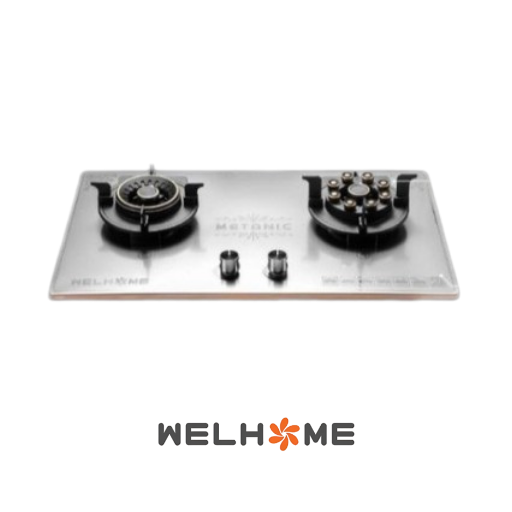 Welhome Kompor 3 tungku Metanic kaca