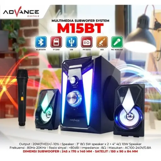 Advance M-15BT Speaker Stereo Bluetooth Xtra Bass - M10BT