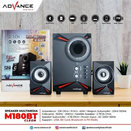 Advance Speaker Bluetooth M180BT CLEON Garansi resmi advance 1 Tahun