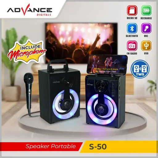 Advance Speaker Microphone S50 Free Mic Karaoke